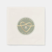 セージモダングリーン結婚ズモノグラムナプキンス スタンダードカクテルナプキン (正面)