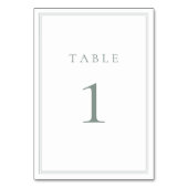 セージモダングリーン結婚ミニマリスト テーブルナンバー (裏面)