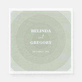 セージモダングリーン結婚モノグラム スタンダードランチョンナプキン
