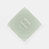 セージモダングリーン結婚モノグラム スタンダードランチョンナプキン (角)