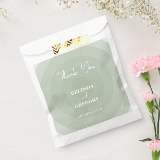 セージモダングリーン結婚モノグラム フェイバーバッグ (封をした状態)