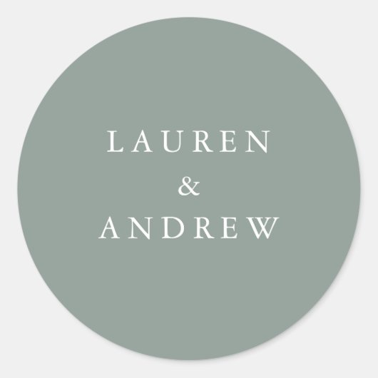 セージモダングリーン結婚封筒用シール ラウンドシール (正面)