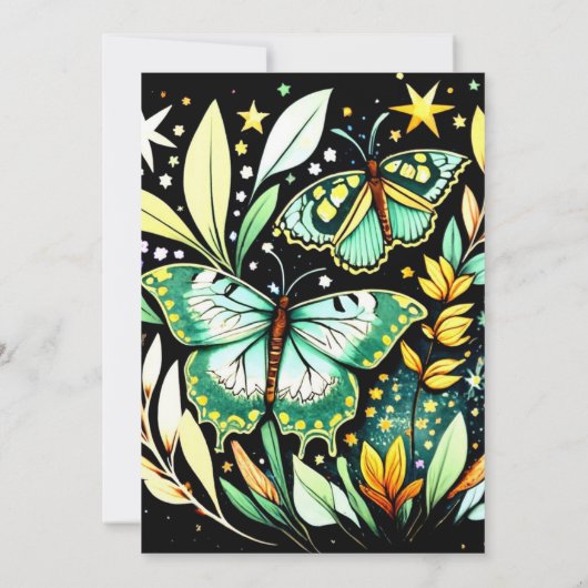 セージモダングリーン誕生日 招待状 (裏面)