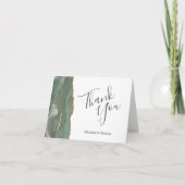 セージモダングリーン金ゴールドア結婚ガートありがとう カード (正面)