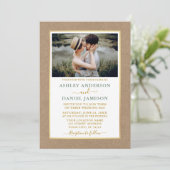 セージモダングリーン金ゴールドクラフト結婚ズ 招待状 (スタンド正面)