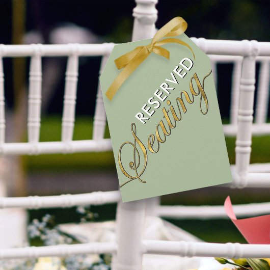 セージモダングリーン金ゴールドリザーブドシーティングラージラベル