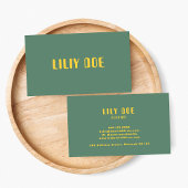 セージモダングリーン&イエローマスタードタイポグラフィ 名刺