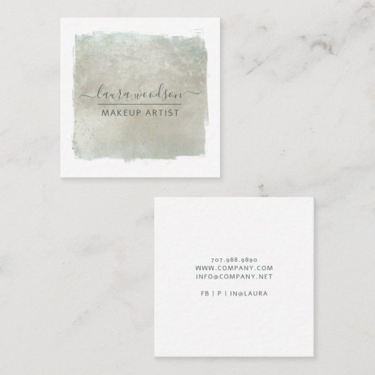 セージモダングリーン スクエア名刺 (正面/裏面)