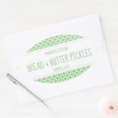 セージモダングリーン&ホワイトキャニングラベル 楕円形シール (封筒)