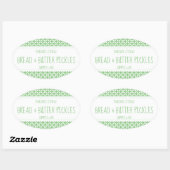 セージモダングリーン&ホワイトキャニングラベル 楕円形シール (シート)