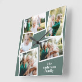 セージモダング数々のリー写真ファミリーホームデコナー スクエア壁時計 (傾斜)