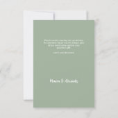 セージモダング結婚リーンの写真サンキューカード 招待状 (裏面)