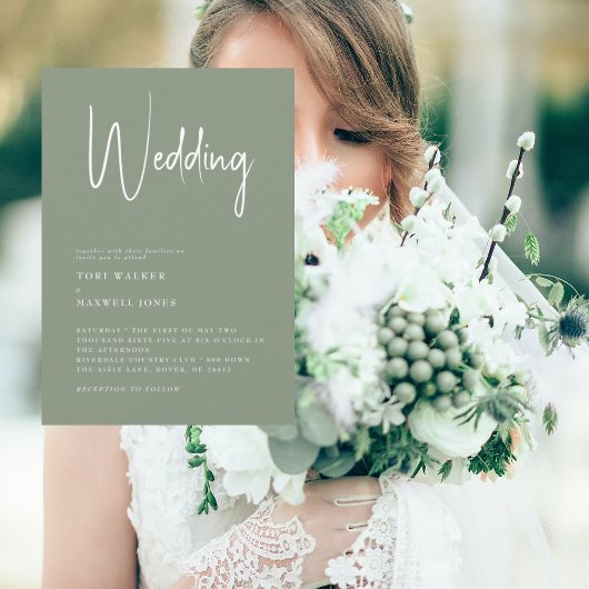 セージモダンノーペアレント結婚式招待状 招待状