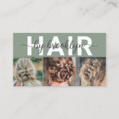 セージモダンフォトタイポグラフィ美容師 名刺 (正面)