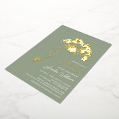 セージモダンフローラブライダルシャワーフォイル招待状 箔招待状 (回転した状態)
