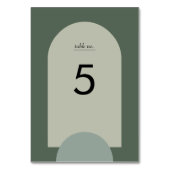 セージモダンモスグリーンボーホアーチジオメトリック結婚ス テーブルナンバー (裏面)