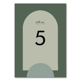 セージモダンモスグリーンボーホアーチジオメトリック結婚ス テーブルナンバー