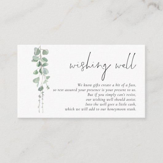 セージモダンユーカリ結婚スの願い井戸 エンクロージャーカード (正面)