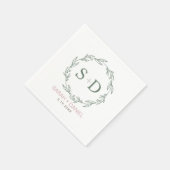 セージモダンリース結婚ズ スタンダードカクテルナプキン (角)