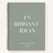 セージモダン名前をカスタムするブリリアントアイディアプランナー ノートブック (正面)