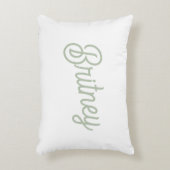 セージモダン・グパーソナライズされたリーン・モノグラムと名前 アクセントクッション (正面(垂直))