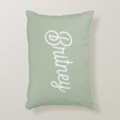 セージモダン・グパーソナライズされたリーン・モノグラムと名前 アクセントクッション (正面(垂直))