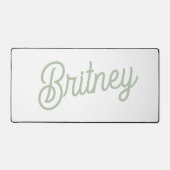 セージモダン・グパーソナライズされたリーン・モノグラムと名前 デスクマット (正面)