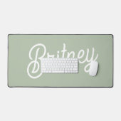 セージモダン・グパーソナライズされたリーン・モノグラムと名前 デスクマット (キーボード&マウス)