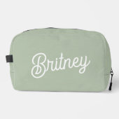 セージモダン・グパーソナライズされたリーン・モノグラムと名前 ドップキット (正面)