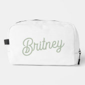 セージモダン・グパーソナライズされたリーン・モノグラムと名前 ドップキット (正面)