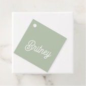 セージモダン・グパーソナライズされたリーン・モノグラムと名前 フェイバータグ (インサイチュ)