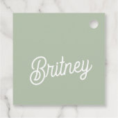 セージモダン・グパーソナライズされたリーン・モノグラムと名前 フェイバータグ (裏面)