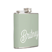 セージモダン・グパーソナライズされたリーン・モノグラムと名前 フラスク (右)