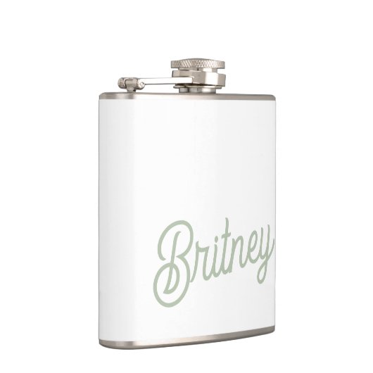 セージモダン・グパーソナライズされたリーン・モノグラムと名前 フラスク (右)