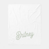 セージモダン・グパーソナライズされたリーン・モノグラムと名前 フリースブランケット (正面)