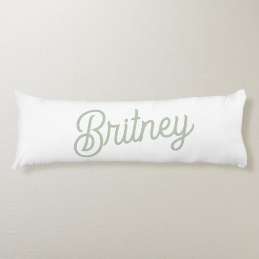 セージモダン・グパーソナライズされたリーン・モノグラムと名前 ボディピロー (正面)