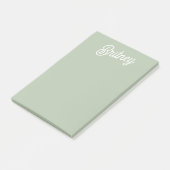 セージモダン・グパーソナライズされたリーン・モノグラムと名前 ポストイット (アングル)