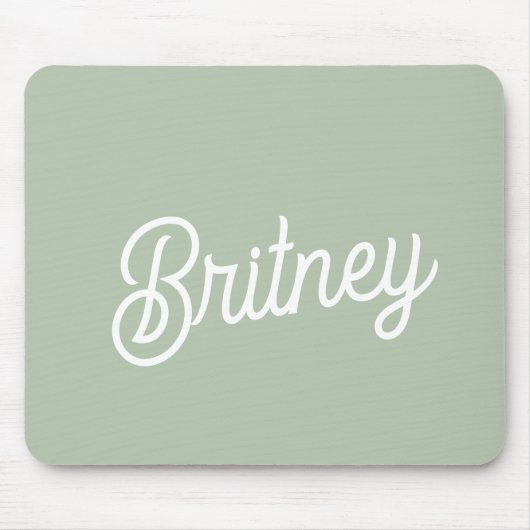 セージモダン・グパーソナライズされたリーン・モノグラムと名前 マウスパッド (正面)