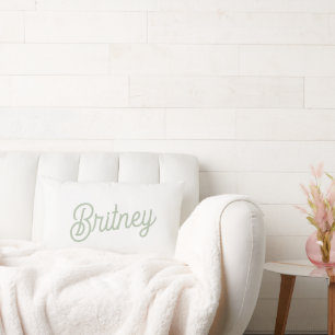 セージモダン・グパーソナライズされたリーン・モノグラムと名前 ランバークッション