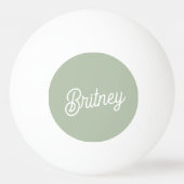 セージモダン・グパーソナライズされたリーン・モノグラムと名前 卓球ボール (正面)