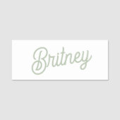 セージモダン・グパーソナライズされたリーン・モノグラムと名前 名札 (正面)