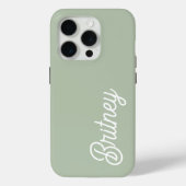セージモダン・グパーソナライズされたリーン・モノグラムと名前 Case-Mate iPhoneケース (裏面)