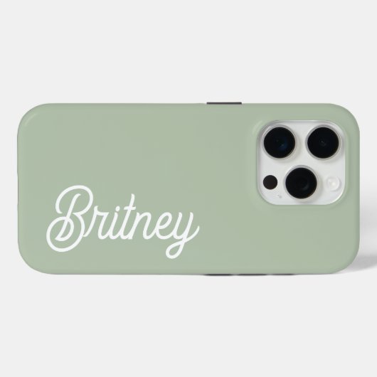 セージモダン・グパーソナライズされたリーン・モノグラムと名前 Case-Mate iPhoneケース (裏面 (横))