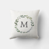 セージモノグラムのグリーン離れリース クッション (裏面)