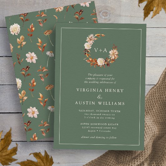 セージモノグラムの結婚ズ 招待状