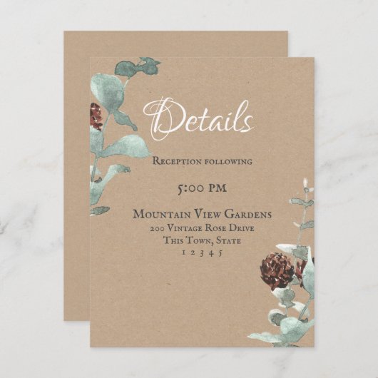 セージユーカリプトゥスとパイン詳細 エンクロージャーカード (正面/裏面)