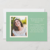 セージレトロシンプル写真卒業 案内状 (裏面)