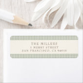 セージヴィンテージギンガムクリスマス住所 シール (インサイチュ)