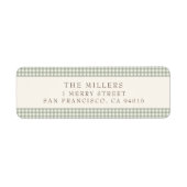 セージヴィンテージギンガムクリスマス住所 シール (正面)