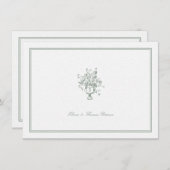 セージヴィンテージクラシックブーケ結婚フレームズカップル ノートカード (正面/裏面)